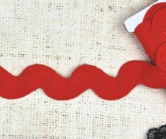 Тесьма Вьюнок, 25 мм, красный