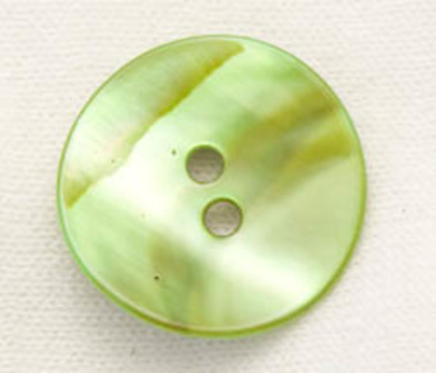 Пуговица из натурального перламутра, зелёная со светло-коричневым рисунком