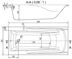 ВАННА АКРИЛОВАЯ CERSANIT ZEN 180x85 С НОЖКАМИ