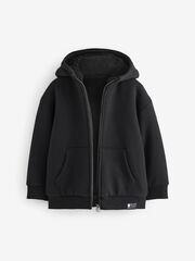 Толстовка на молнии с капюшоном и флисовой подкладкой для мальчика Next B55-280, Черный