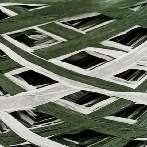 Шпагат бумажный для оформления подарков Alstad, 50 м, бумага, белый/зеленый