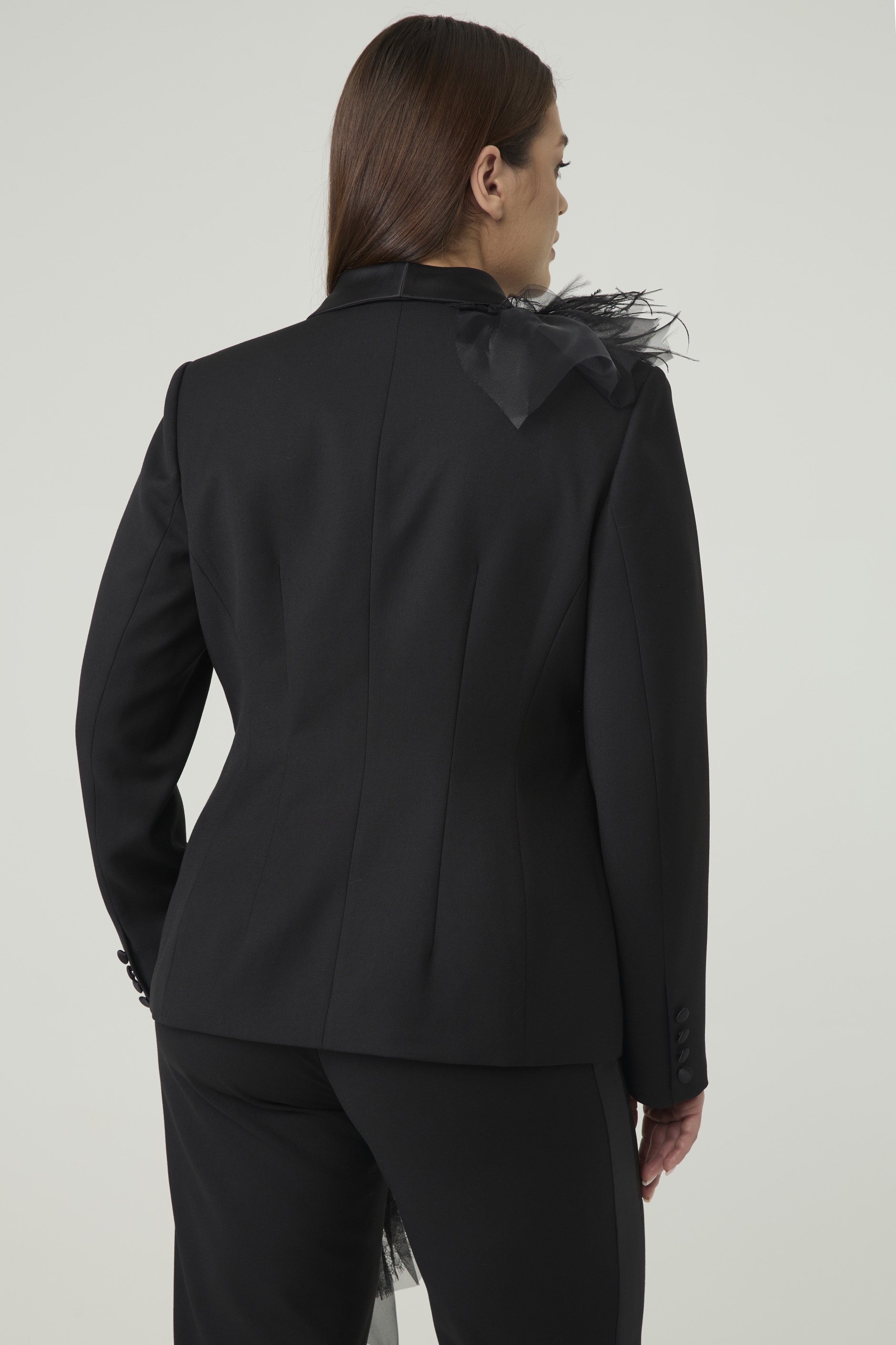 Жакет-смокинг, черный