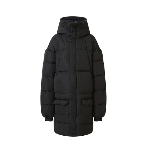 Padded long down jacket Black