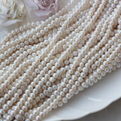 Жемчуг натуральный речной, круглый, 5,5-6,5 мм, 1 нить, Ж007