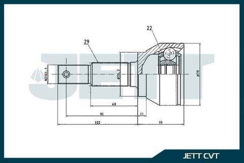 ШРУС внешний JETT V41-1343