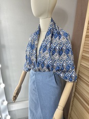 Вискоза штапель Синий ромб