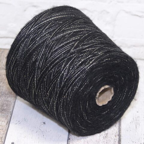 Микс с вискозой и люрексом 300 черный с золотом