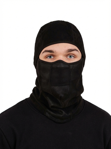 Балаклава флисовая M65 вставка-сетка для носа (черная)