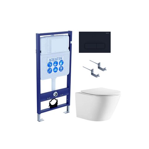 Aquatek SET Aquatek ЛИБЕРТИ-017 4в1 SET Aquatek ЛИБЕРТИ-017 4в1 (рама Aquatek Standard INS-0000012+крепёж KKI-0000002+клавиша KDI-0000017+унитаз ЛИБЕРТИ AQ1999T-00 с тонким сиденьем sc)