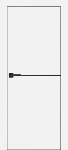 Межкомнатная дверь ВФД URBAN 1 Emalex Ice BLACK MOULD c врезкой под петли и замок / BE