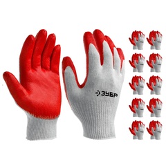 ЗУБР УНИВЕРСАЛ, L-XL, х/б перчатки с нитриловым обливом, маслобензостойкие, 13 класс, 10 пар (11458-K10)