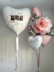 Воздушные гелиевые шарики с доставкой по Хабаровску роза акварель №4853