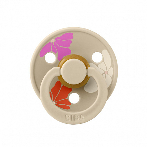 Пустышка латексная BIBS Studio Colour - Morning Bloom - Vanilla, 6-18 месяцев
