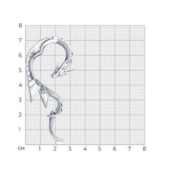 Одиночная серьга-каффа ДРАКОН зажим на ухо из серебра 925 пробы