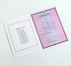Папка для свидетельства о заключении брака  Розовая дымка