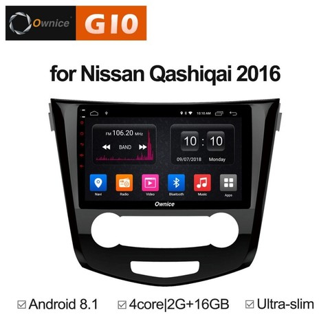 Штатная магнитола на Android 8.1 для Nissan Qashiqai 2 16+ Ownice G10 S1667E