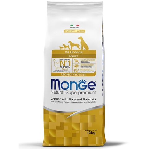 Monge Dog Monoprotein корм для собак всех пород курица с рисом и картофелем