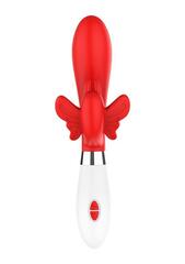 Красный вибратор-кролик Alexios - 21 см. - 