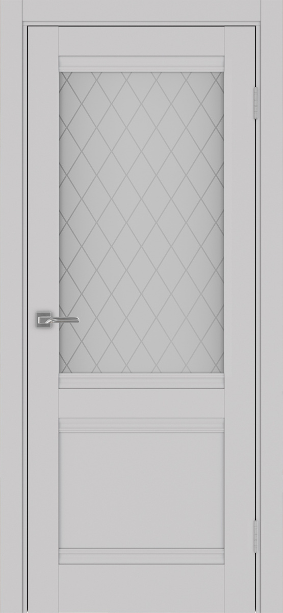 Дверь межкомнатная Оптима Порте Турин 502U.21, цвет пепельный, экошпон, стекло кристалл