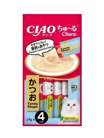 INABA Ciao Churu пюре для кошек тунец кацуо 14 г