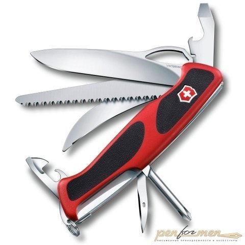 Нож Victorinox RangerGrip 58 Hunter 130мм 13 функций красно-чёрный (0.9683.MC)