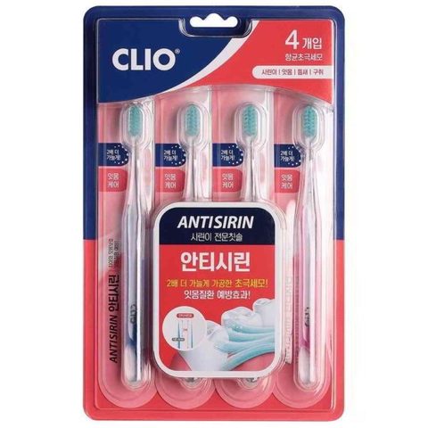 Clio Antisirin Antibacterial Perfect Toothbrush 4шт Набор щеток зубных