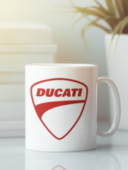 Кружка с рисунком Ducati (Дукати) белая 009