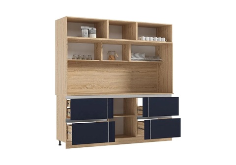 Центральная секция Карина 2.2 м сонома / пластер индиго