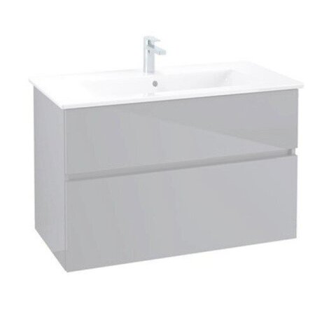 Villeroy&Boch  B66000VD Тумба под раковину, Villeroy&Boch, Verity Line, ширина, мм-955, глубина, мм-482, высота, мм-618, тип установки-подвесной, раковина-необходимо заказать, вырез под раковину-один, ящики-2, крепления в комплекте, материал корпуса-