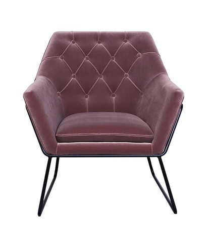 Кресло на металлическом каркасе велюровое пепельно-розовое (48MY-2636-1 PI) Garda Decor