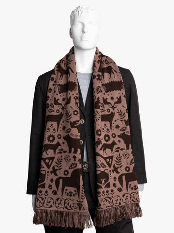 Taiga Trails - brown tones  No. 4.2 (Fringed Scarf)