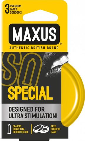 Презервативы с точками и рёбрами в железном кейсе MAXUS Special - 3 шт. - Maxus MAXUS Special №3