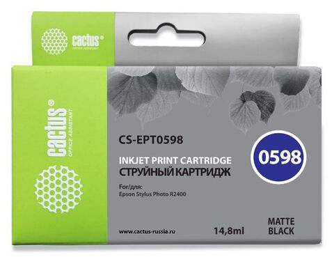 Картридж струйный Cactus CS-EPT0598 черный матовый (14.8мл) для Epson Stylus Photo R2400