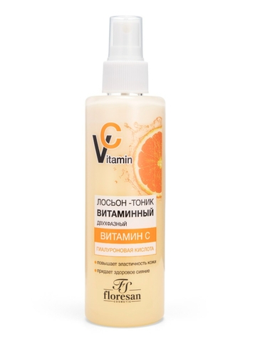 Флоресан VITAMIN C Лосьон-тоник витаминный двухфазный с гиалуроновой кислотой, 200мл Ф-673