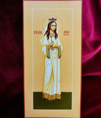 Икона святая Мария Романова на дереве на левкасе