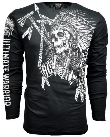 Rush Couture | Футболка лонгслив мужская TOMAHAWK CHIEF LONG SLEEVE Black RC258 перед