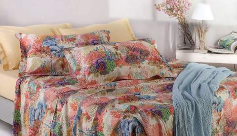 Постельное белье 2 спальное евро Mirabello Sharm R80 Rosso