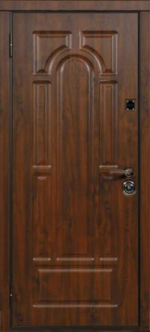 Дверь входная Стальная линия Новосел 9 стальная, темный дуб, 2 замка