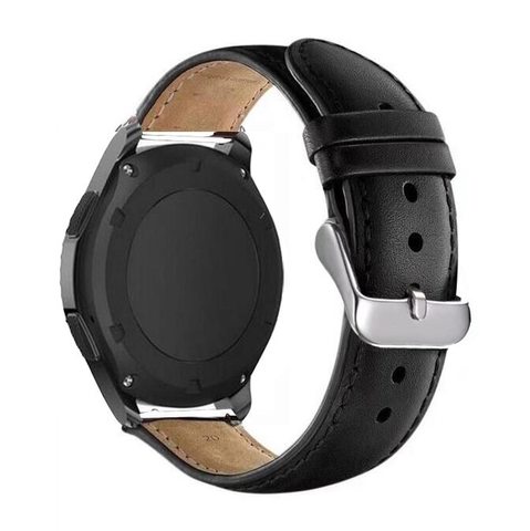 Кожаный ремешок 22мм Fohuas Leather Band для Samsung Gear S3/Galaxy Watch 46 (черный)