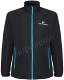 Беговой ветрозащитный костюм Nordski Motion Light Black-Light Blue с прямыми брюками