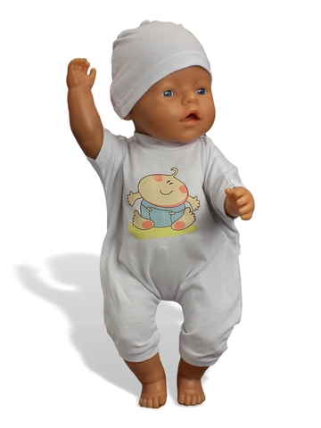 Песочник и шапка - На кукле. Одежда для кукол, пупсов и мягких игрушек.