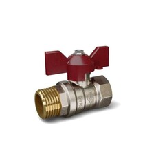 Кран латунный шаровой, Temper 88.В-Н.12.Б, DN 15, PN 40, рычаг, муфта-штуцер