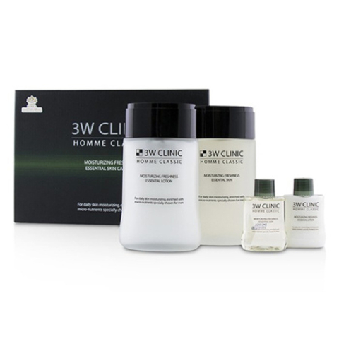 3W CLINIC Homme Classic Moisturizing Freshness Essential 2 Items Set Мужской набор уходовой косметики для кожи лица