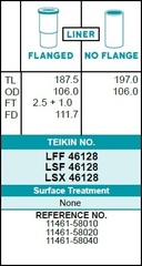 Гильза блока цилиндров TEIKIN LFF46128 (4шт/упак) хонингованная