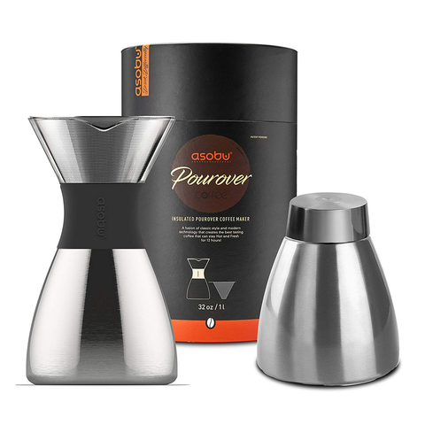 Кофеварка портативная Asobu Pour Over (1 литр), серебристая