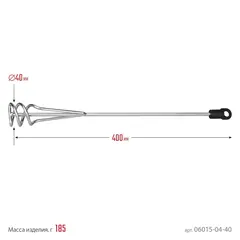 STAYER 40 х 400 мм, шестигранный хвостовик, оцинкованный, миксер для песчано-гипсовых смесей (06015-04-40)