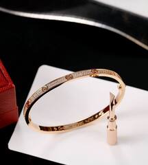 16237- Браслет LOVE тонкий в обсыпке из цирконов, lux качество VGOLD
