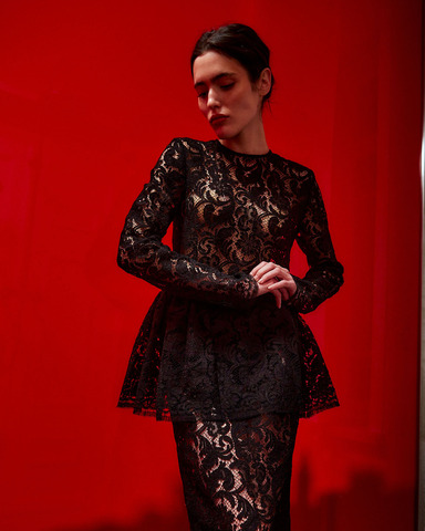 Топ из кружева Рьешар Мареско черный