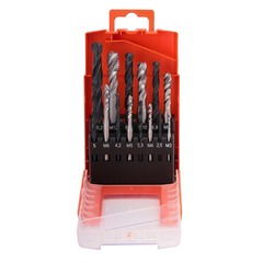 Набор метчиков машинных M3 -M12 HSS DIN371/376 (Винт., C/2,5P, R35, + сверла) 14пр Bucovice 104002