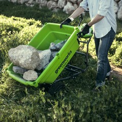 Садовая тележка Greenworks G40GCK4 40V (106 л) самоходная аккумуляторная, с АКБ 4 А/ч и ЗУ